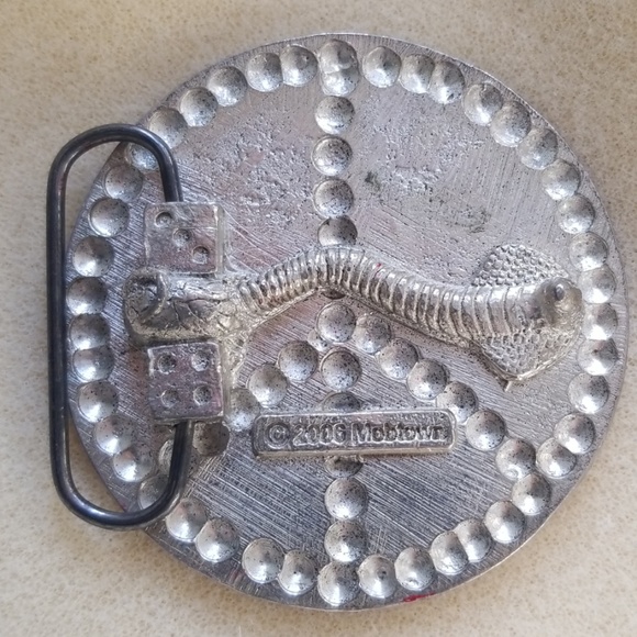 Mobtown Peace Sign Belt Buckle 2006 Red and Silver - Picture 6 of 7